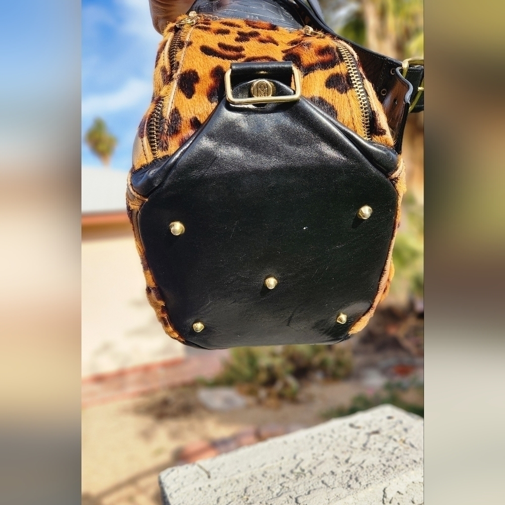 Vintage Marino Orlandi Italian Designer Cheetah‎ Haircalf  Crossbody Bag Purse - Picture 3 of 16